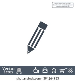 Pencil icon, flat design
