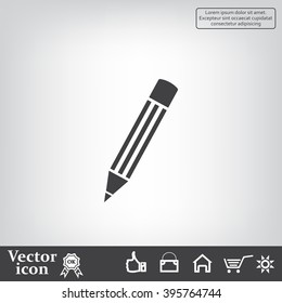 Pencil icon, flat design