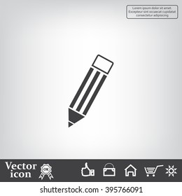 Pencil icon, flat design