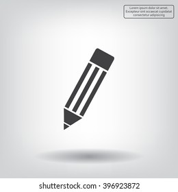 Pencil icon, flat design