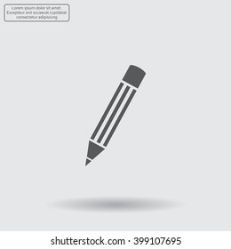 Pencil icon, flat design