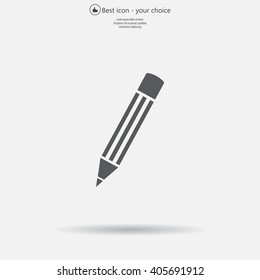 Pencil icon, flat design