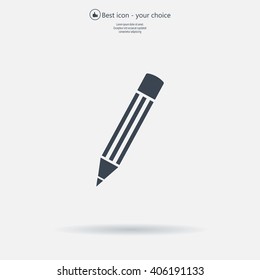 Pencil icon, flat design