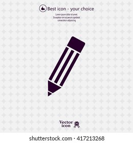 Pencil icon, flat design