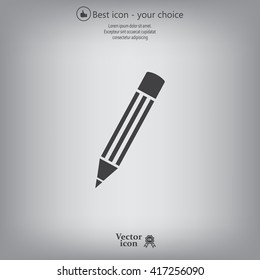 Pencil icon, flat design