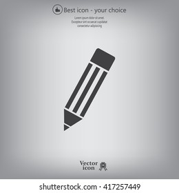 Pencil icon, flat design