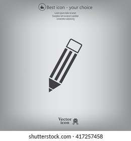 Pencil icon, flat design
