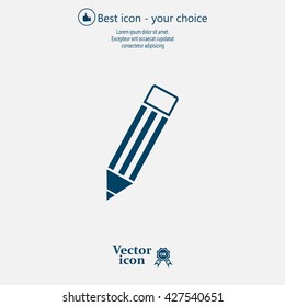 Pencil icon, flat design