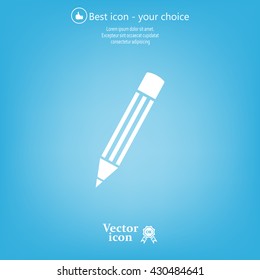 Pencil icon, flat design