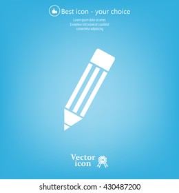 Pencil icon, flat design