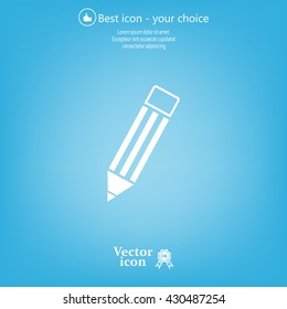 Pencil icon, flat design