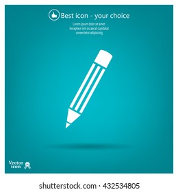 Pencil icon, flat design
