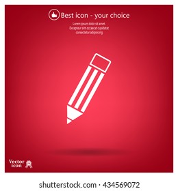 Pencil icon, flat design