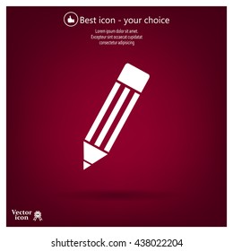 Pencil icon, flat design