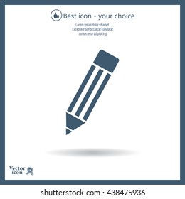 Pencil icon, flat design