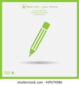 Pencil icon, flat design