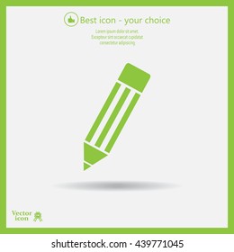 Pencil icon, flat design