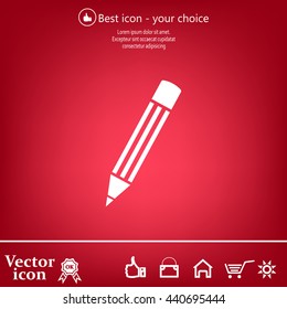 Pencil icon, flat design