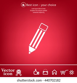 Pencil icon, flat design