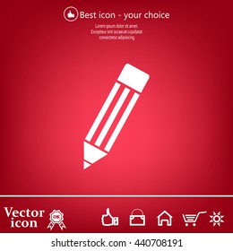 Pencil icon, flat design