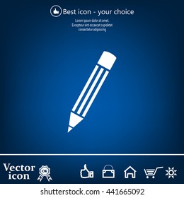 Pencil icon, flat design