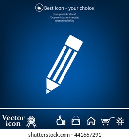 Pencil icon, flat design