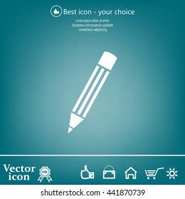 Pencil icon, flat design