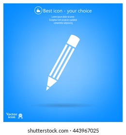 Pencil icon, flat design