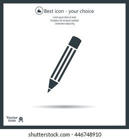 Pencil icon, flat design