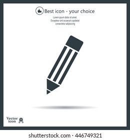 Pencil icon, flat design