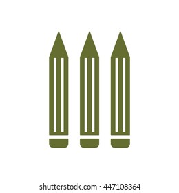 Pencil  icon. Flat design.