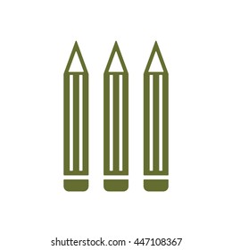 Pencil  icon. Flat design.