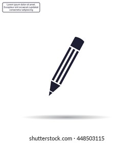 Pencil icon, flat design