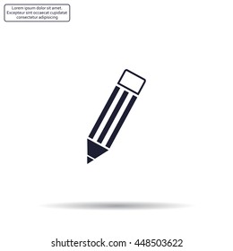 Pencil icon, flat design