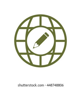 Pencil icon. Flat design.