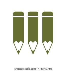Pencil icon. Flat design.
