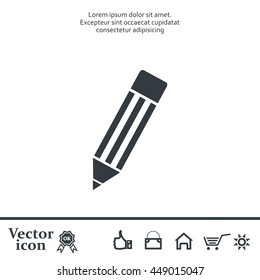 Pencil icon, flat design