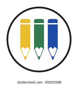 Pencil icon. Flat design.