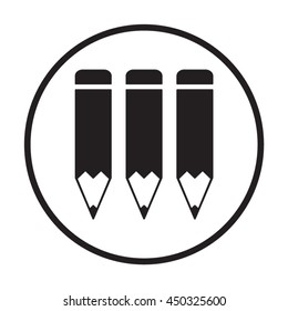 Pencil icon. Flat design.
