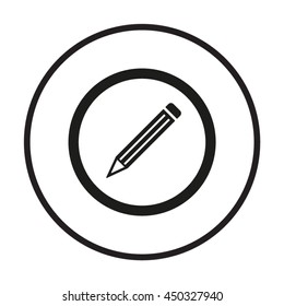 Pencil  icon. Flat design.
