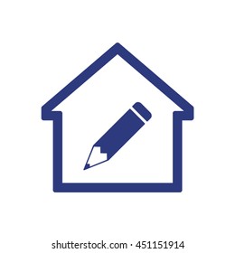 Pencil icon. Flat design.