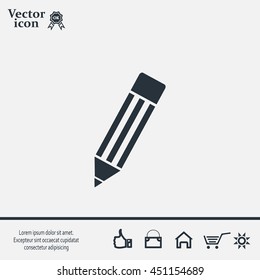 Pencil icon, flat design