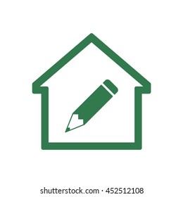 Pencil icon. Flat design.
