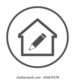 Pencil icon. Flat design.