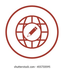 Pencil icon. Flat design.