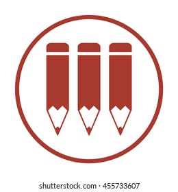 Pencil icon. Flat design.