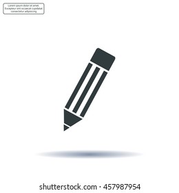 Pencil icon, flat design