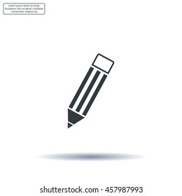 Pencil icon, flat design
