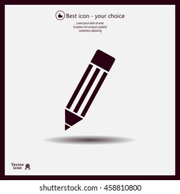 Pencil icon, flat design