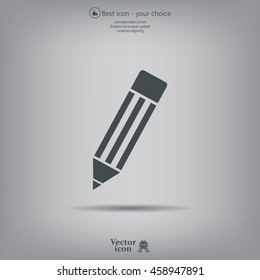Pencil icon, flat design